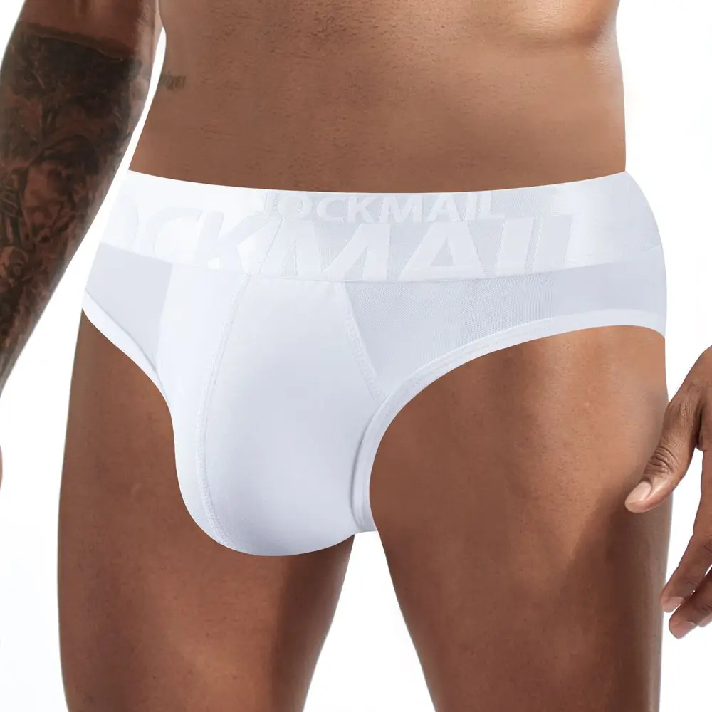 Jockmail Sexy Men's Underwear Briefs Cotton Low Rise Underpant Net yarn Lace , Breathable Summer Shorts calzoncillos hombre slip
