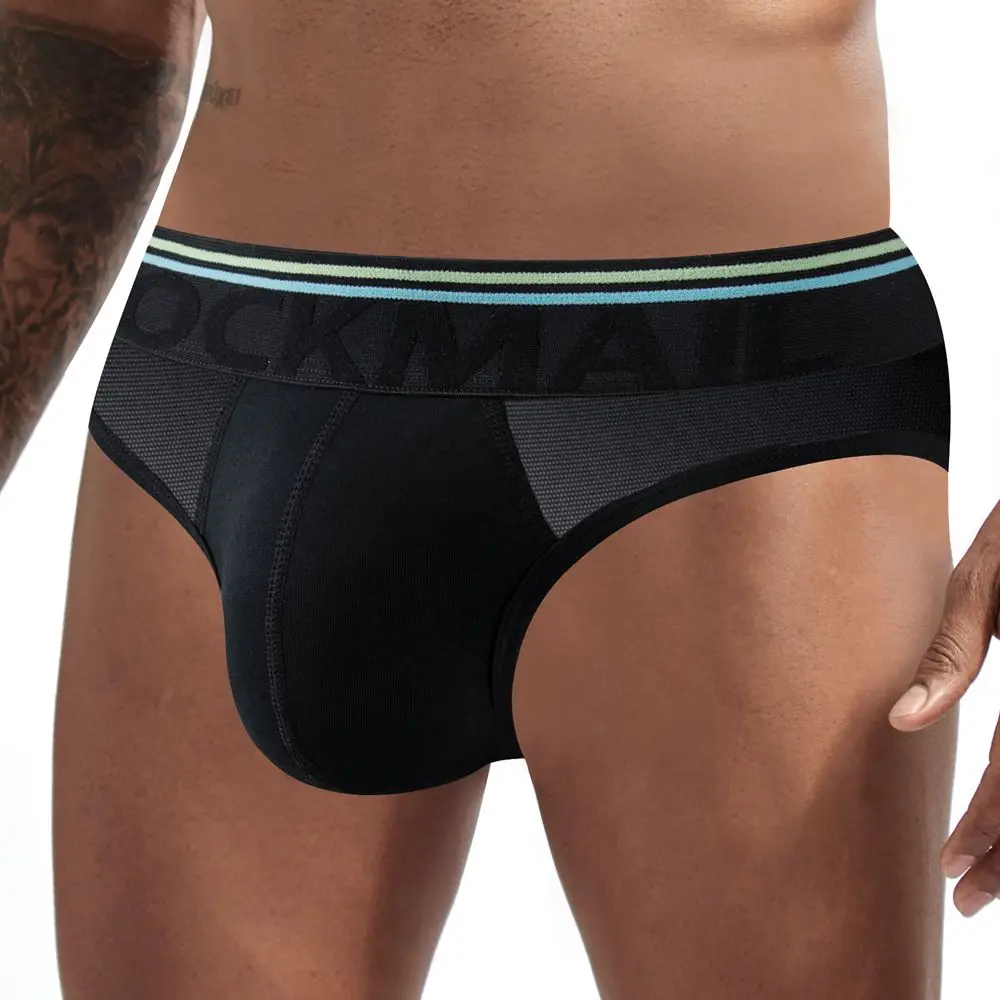 Jockmail Sexy Men's Underwear Briefs Cotton Low Rise Underpant Net yarn Lace , Breathable Summer Shorts calzoncillos hombre slip