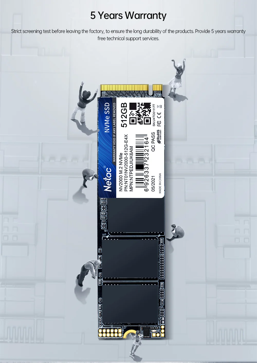 Netac NVMe SSD 1tb M2 SSD 512GB M2 NVME 256GB SSD Disk Hard Drive M.2 2280 PCIe Internal Solid State Drives for Laptop