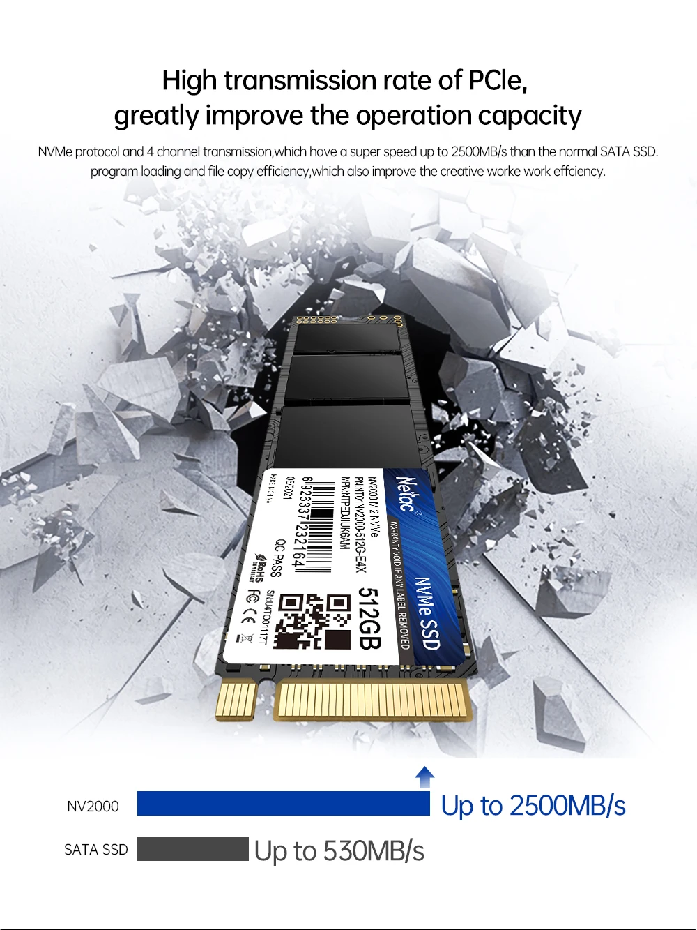 Netac NVMe SSD 1tb M2 SSD 512GB M2 NVME 256GB SSD Disk Hard Drive M.2 2280 PCIe Internal Solid State Drives for Laptop