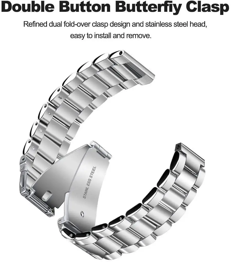 Metal Strap For Samsung Galaxy Watch 7/6/5/4/3/5 Pro Gear S3 44mm 40mm 45mm 4 6 Classic 42mm 46mm 43mm 47mm Stainless Steel Band