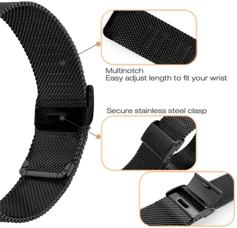 Metal Strap For Samsung Galaxy Watch 7/6/5/4/3/5 Pro Gear S3 44mm 40mm 45mm 4 6 Classic 42mm 46mm 43mm 47mm Stainless Steel Band
