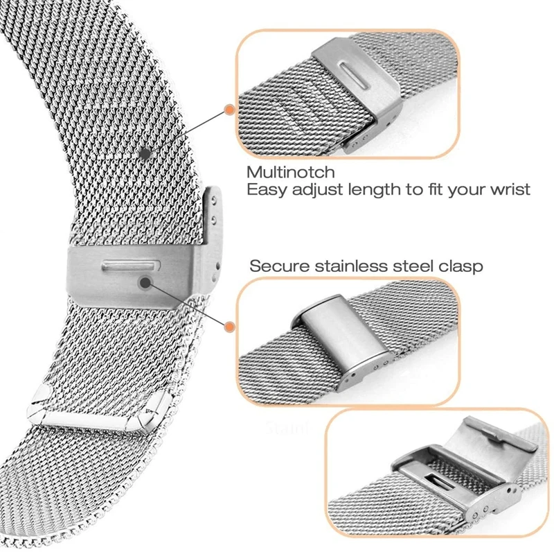 Metal Strap For Samsung Galaxy Watch 7/6/5/4/3/5 Pro Gear S3 44mm 40mm 45mm 4 6 Classic 42mm 46mm 43mm 47mm Stainless Steel Band