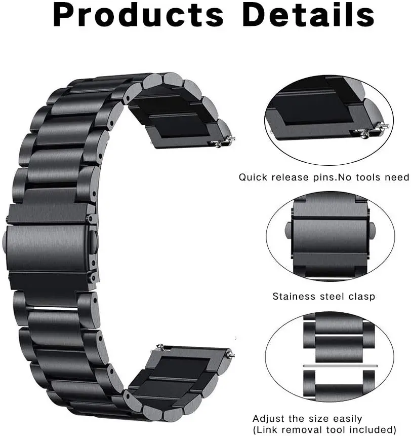 Metal Strap For Samsung Galaxy Watch 7/6/5/4/3/5 Pro Gear S3 44mm 40mm 45mm 4 6 Classic 42mm 46mm 43mm 47mm Stainless Steel Band