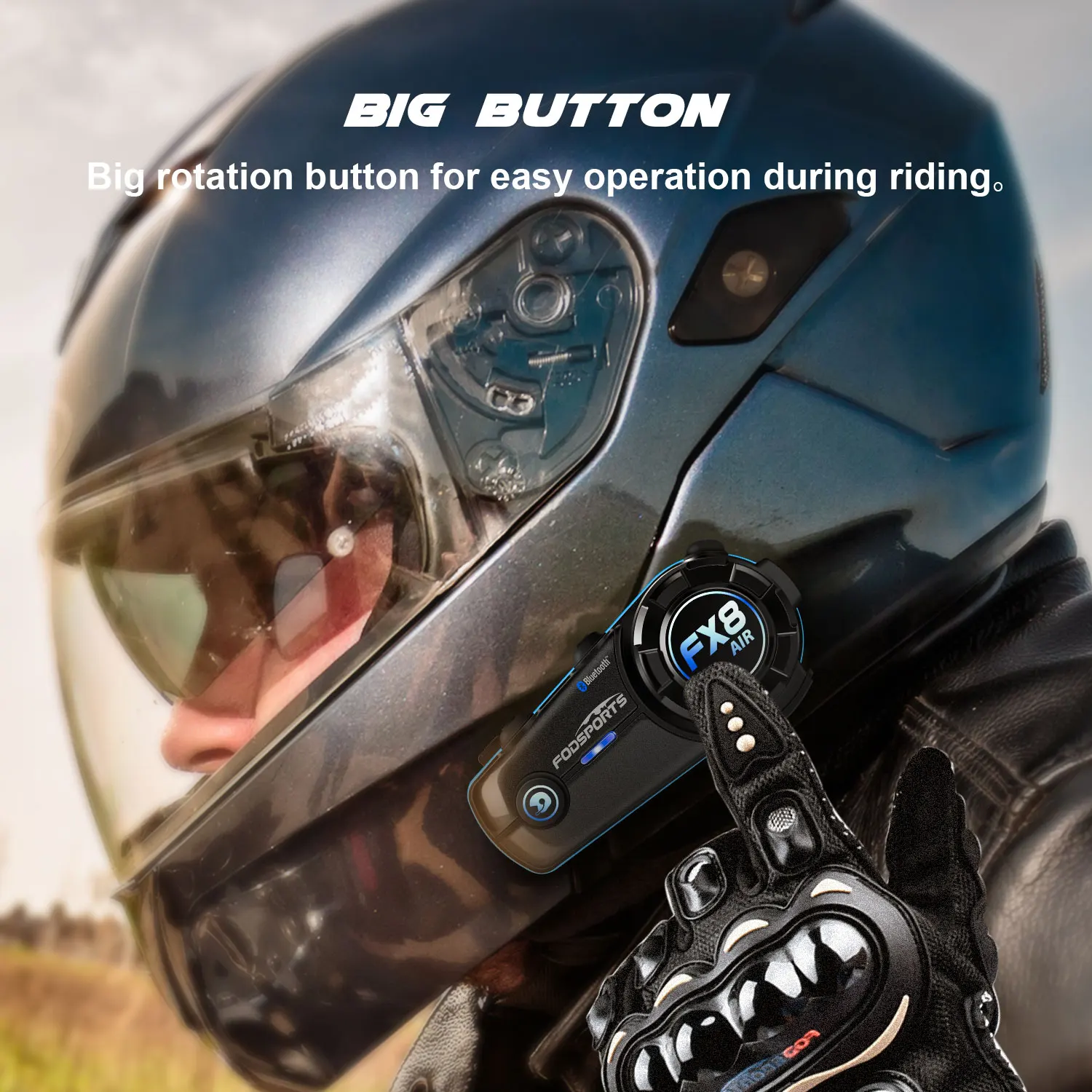 Fodsports FX8 Air Motorcycle Bluetooth Intercom Motorcycle Helmet Headset,Intercomunicador Moto,FM Radio.