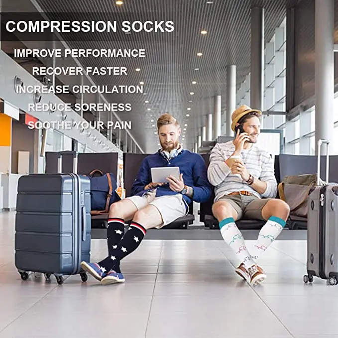Cycling Compression Stockings Flying Pregnancy Swelling Sports Socks Men And Women Hiking Running Socks 20-30 MmHg