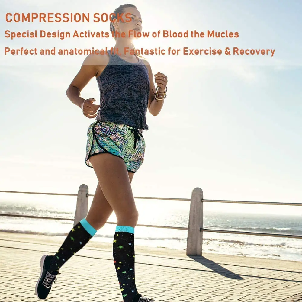 Cycling Compression Stockings Flying Pregnancy Swelling Sports Socks Men And Women Hiking Running Socks 20-30 MmHg