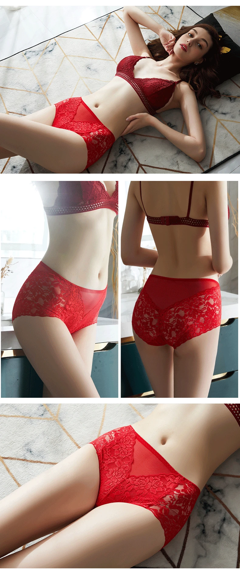 Women Ultra-thin Mesh Panties Sexy High-waist Butt Lifter Briefs Lace Embroidery Underwear Seamless Breathable Plus Size Knicker