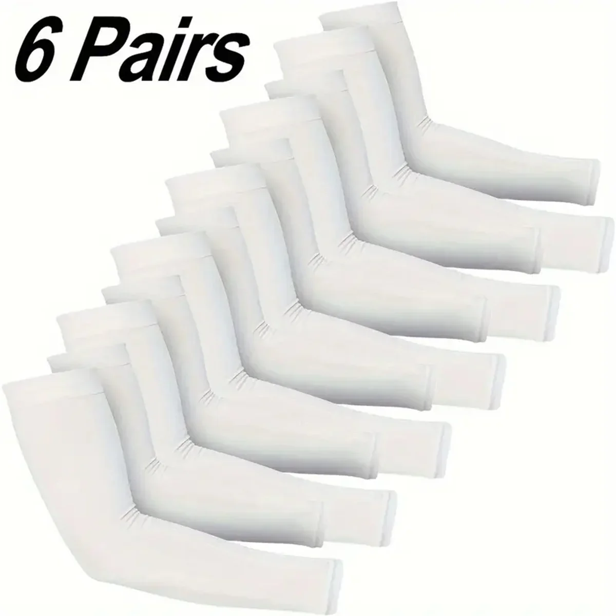 KKJOY 6 Pairs Unisex Cooling Arm Sleeves Compression Breathable Moisture Wicking for Men Women Sports Outdoor UV Protection