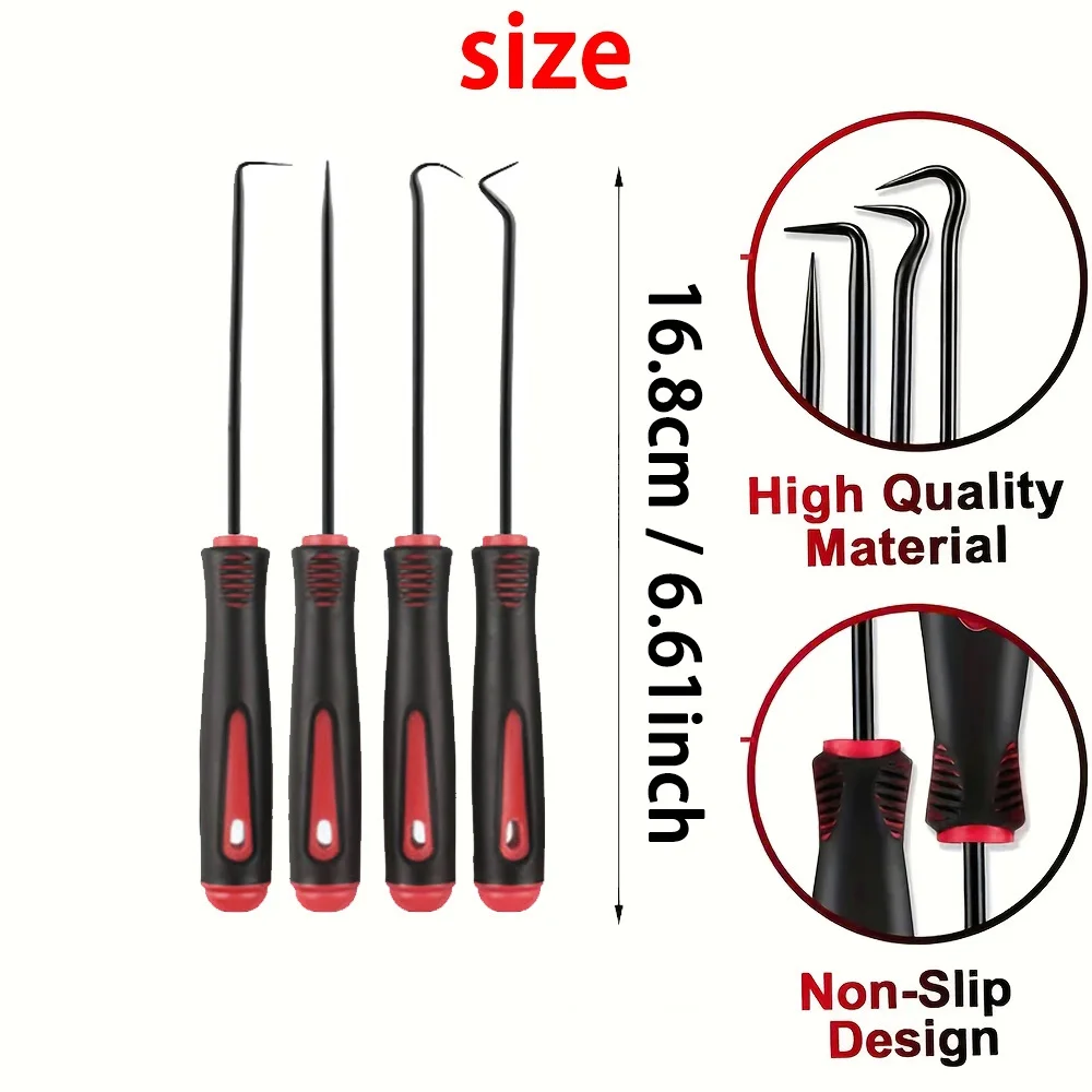 10/4Pcs Precision Pick and Hook Set, Car Auto Oil Seal/O-Ring Seal Gasket Pick Mini Precision Hooks Professional Puller Remover