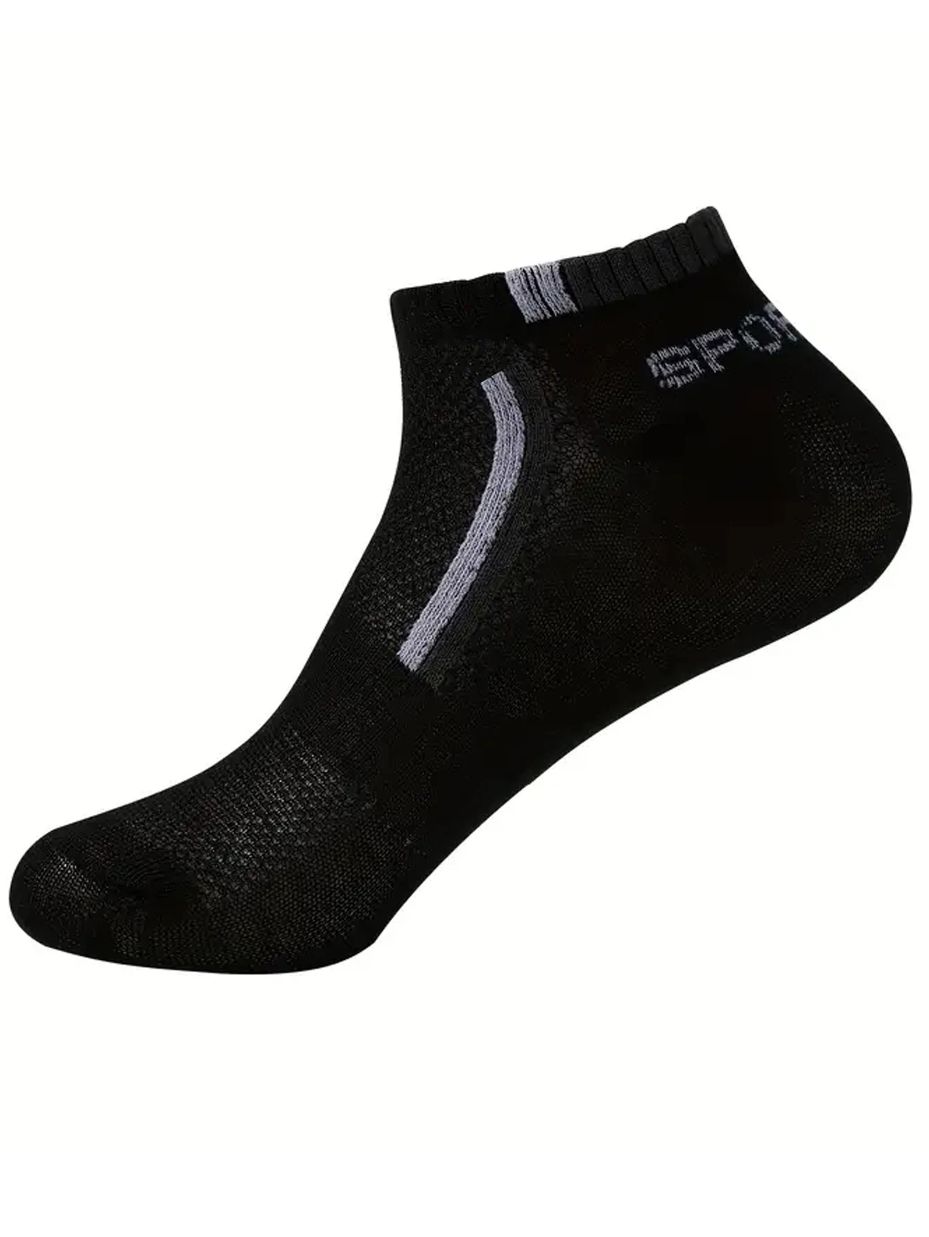 Men's Anti-Slip Boat Socks-5Pair Block Print Ankle Socks for Business & Sports, Breathable Sweat Resistant Anti-odor Comfortable