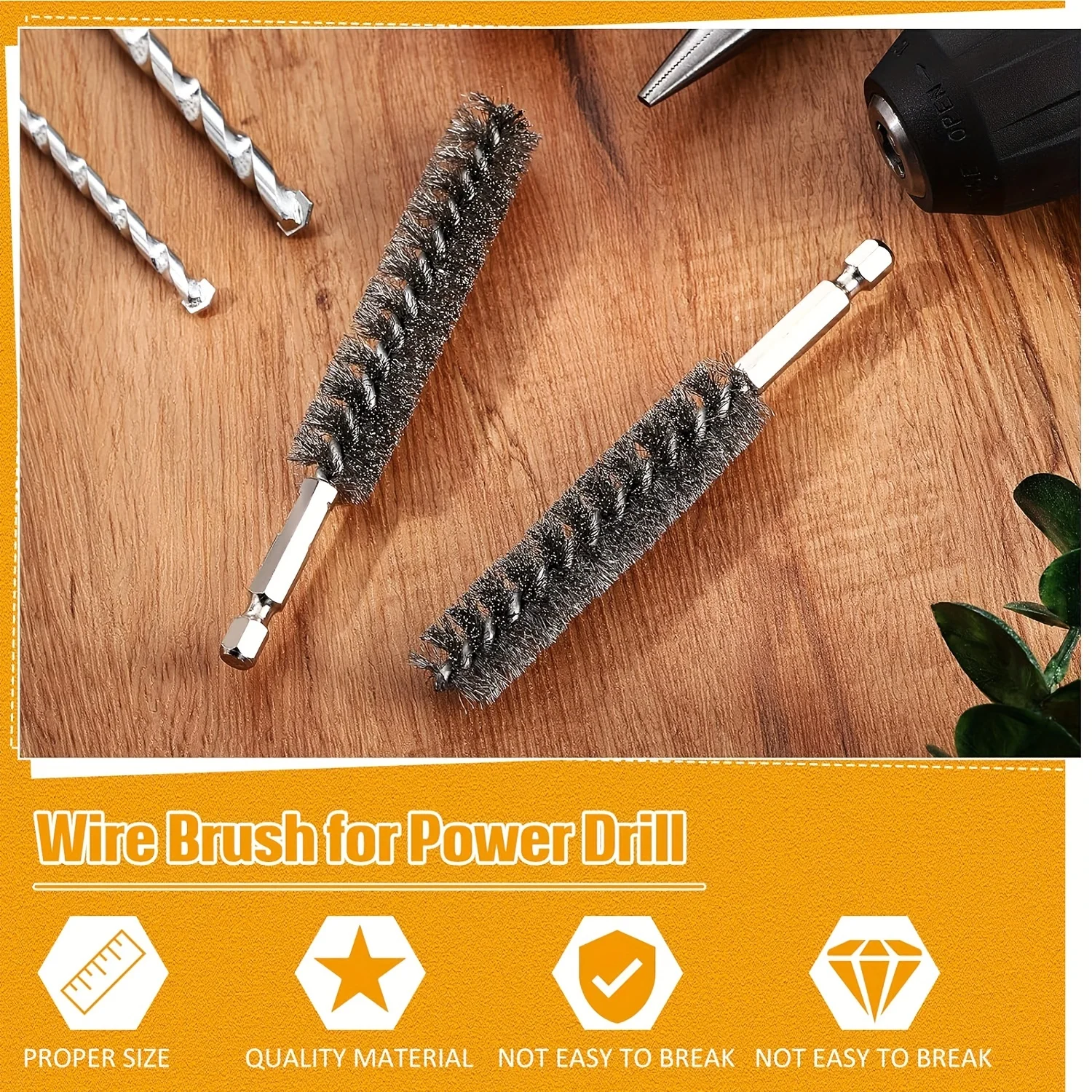 5 Pieces Hexagonal Shank Steel Wire Brush for Electric Drill Cleaning Stainless Steel Wire Brush for Electric Drill Cleaning