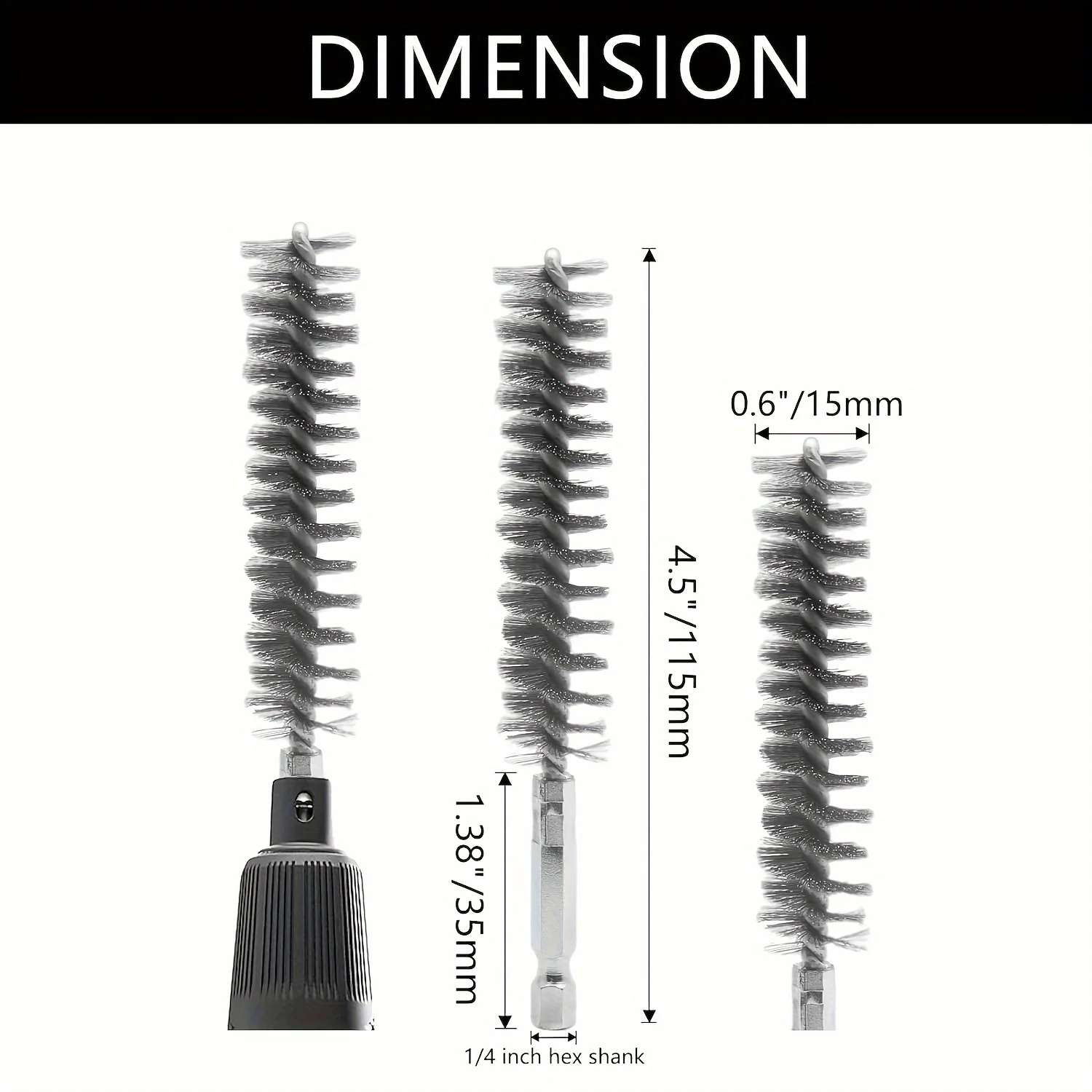 5 Pieces Hexagonal Shank Steel Wire Brush for Electric Drill Cleaning Stainless Steel Wire Brush for Electric Drill Cleaning