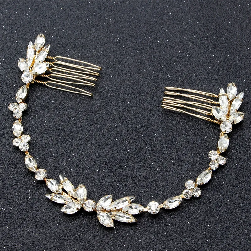 Classic Wedding Long Hair Combs Austrian Crystal Bendable Bride Hair Jewelry Accessories Women Hairpins Hairpieces