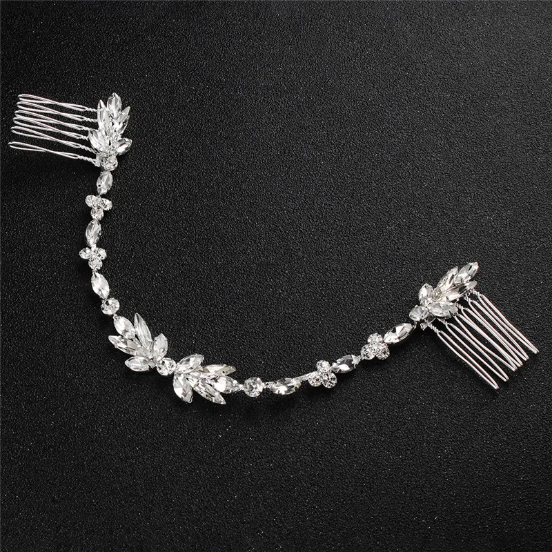Classic Wedding Long Hair Combs Austrian Crystal Bendable Bride Hair Jewelry Accessories Women Hairpins Hairpieces