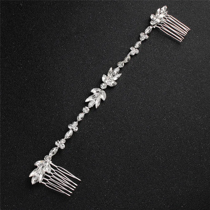 Classic Wedding Long Hair Combs Austrian Crystal Bendable Bride Hair Jewelry Accessories Women Hairpins Hairpieces