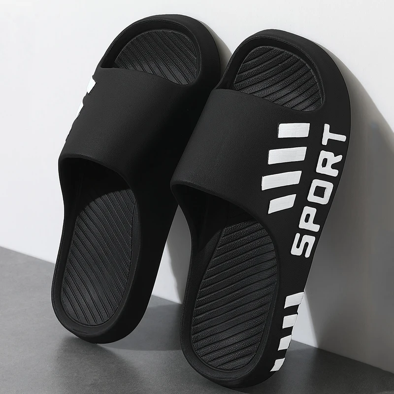 Summer Fashion Slippers For Men Indoor Outdoor Sandals Beach Flip Flop Thick Sole Male Slides Summer Non-Slip Men Shower Slipper