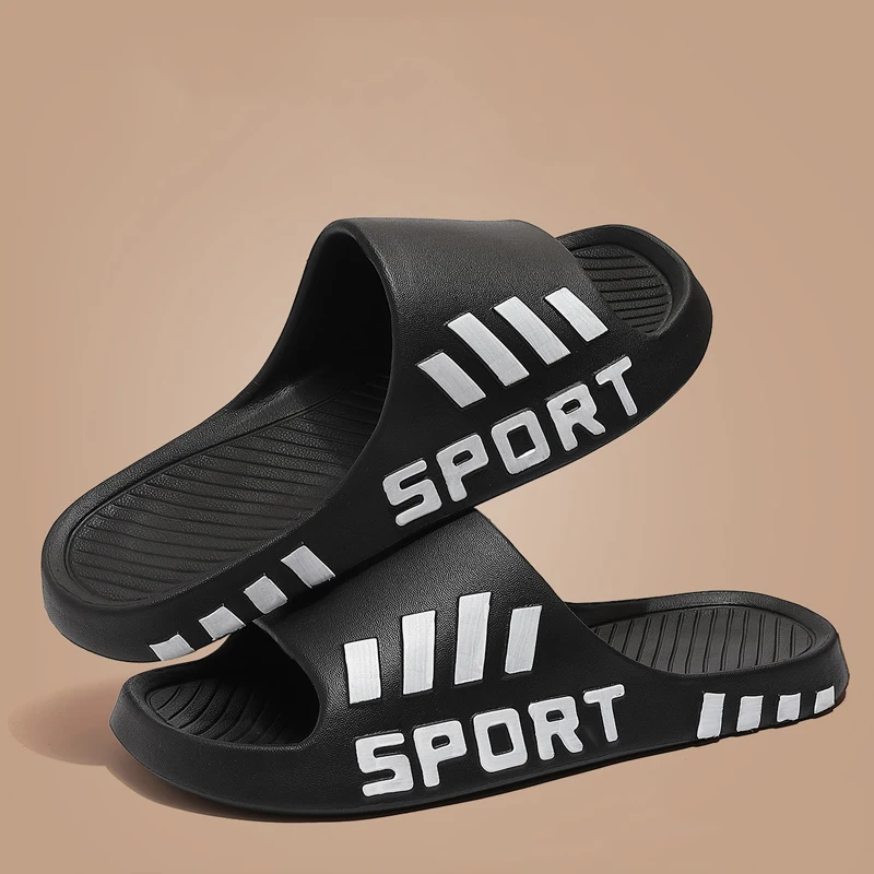 Summer Fashion Slippers For Men Indoor Outdoor Sandals Beach Flip Flop Thick Sole Male Slides Summer Non-Slip Men Shower Slipper