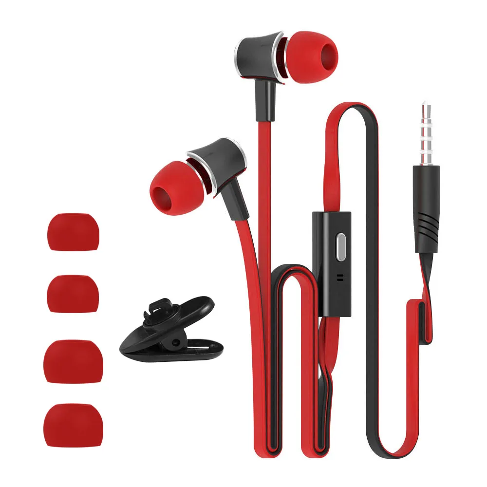 Extra Bass Headphones wired Earphone 3.5mm Earphones With Microphone Noodles Style наушники Sport Headset for Samsung