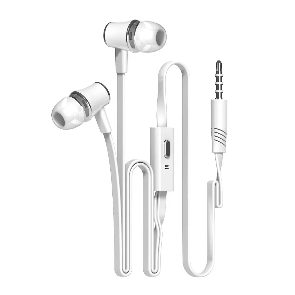 Extra Bass Headphones wired Earphone 3.5mm Earphones With Microphone Noodles Style наушники Sport Headset for Samsung