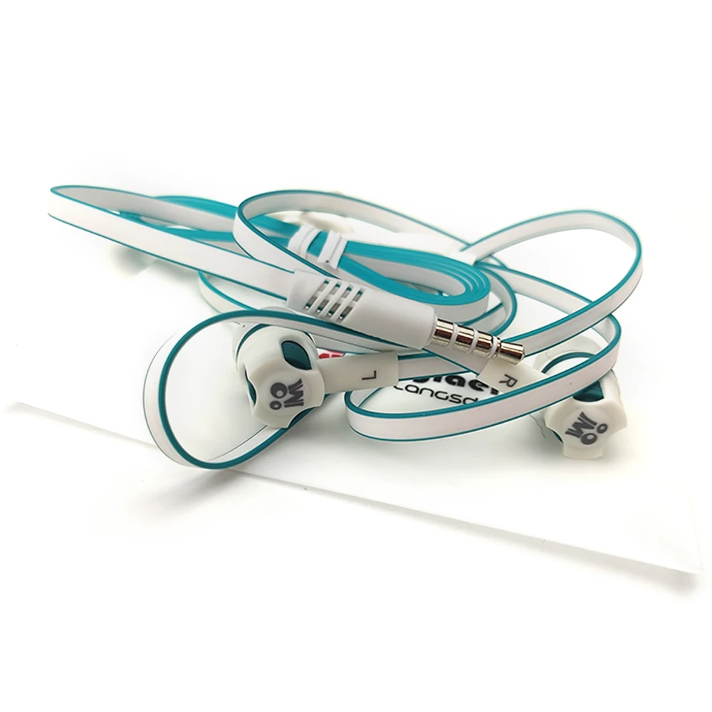 Extra Bass Headphones wired Earphone 3.5mm Earphones With Microphone Noodles Style наушники Sport Headset for Samsung