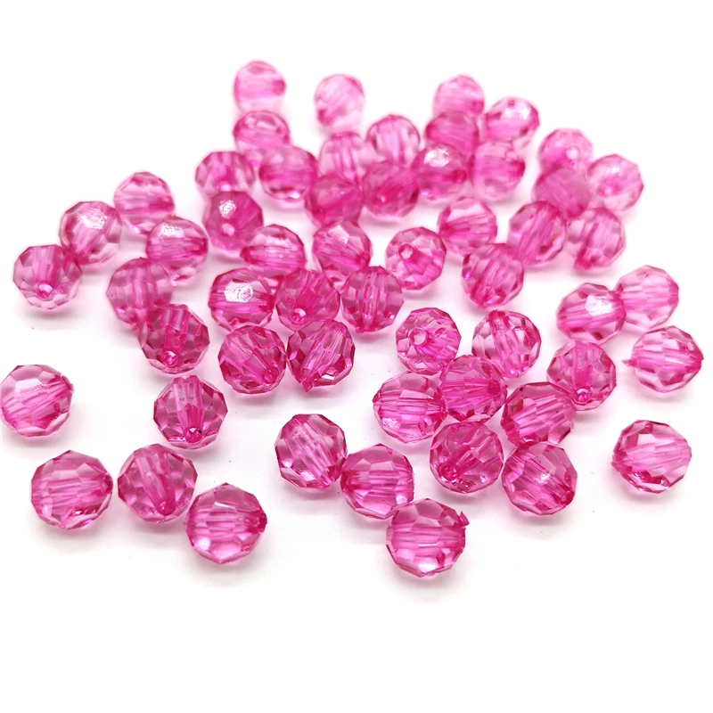 6/8/10/12mm Rondelle Faceted Acrylic Beads Loose Spacer Beads for Handmade DIY Necklace Bracelet Jewelry Making Wholesale