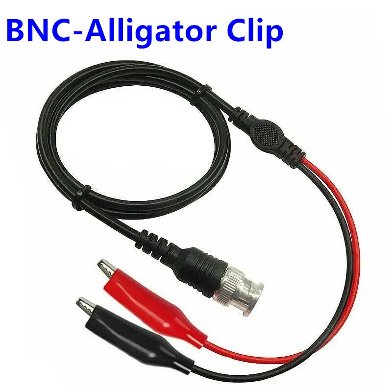 JX 1PCS BNC Male Plug to Dual Hook Clip Alligator Clip Banana Plug Test Lead for Oscilloscope/Multimeter