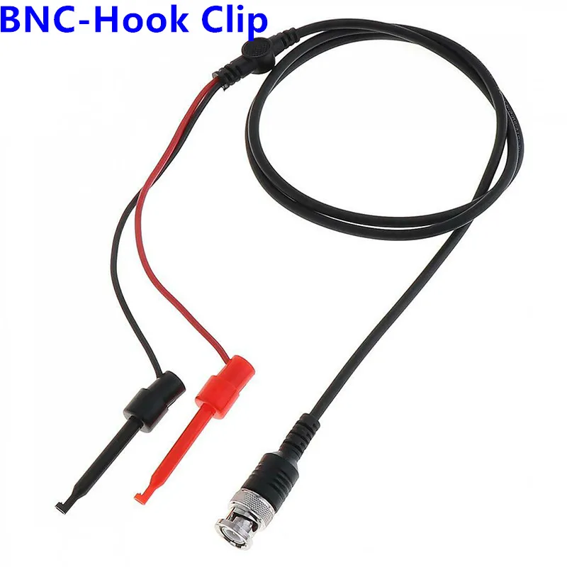 JX 1PCS BNC Male Plug to Dual Hook Clip Alligator Clip Banana Plug Test Lead for Oscilloscope/Multimeter