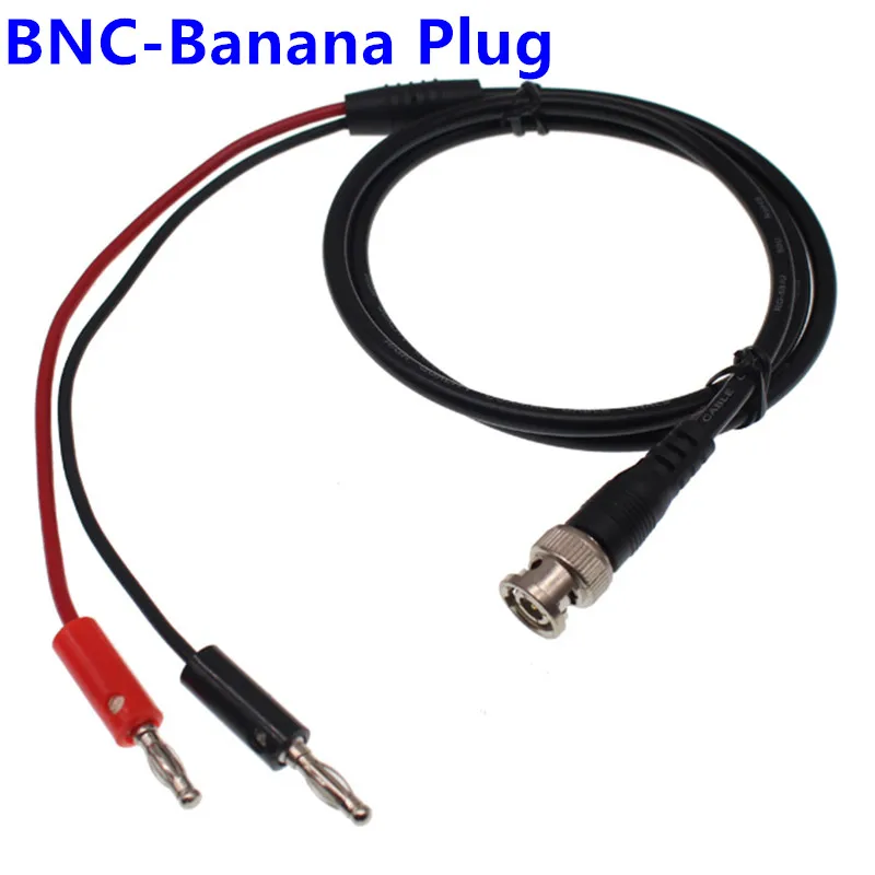 JX 1PCS BNC Male Plug to Dual Hook Clip Alligator Clip Banana Plug Test Lead for Oscilloscope/Multimeter