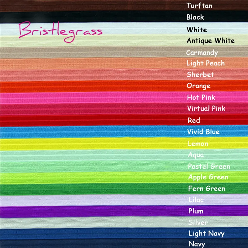 BRISTLEGRASS 2 5 10 Yard 5/8" 15mm Solid Shiny Fold Over Elastic FOE Spandex Satin Band Tape Hair Tie Headband Dress Sewing Trim