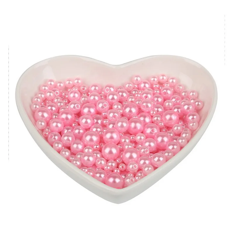 350Pcs 4mm-10mm Mixed Round Imitation ABS Pearl Beads Solid Color Loose Garment Beads for Clothing Decoration,Not Include Boxes