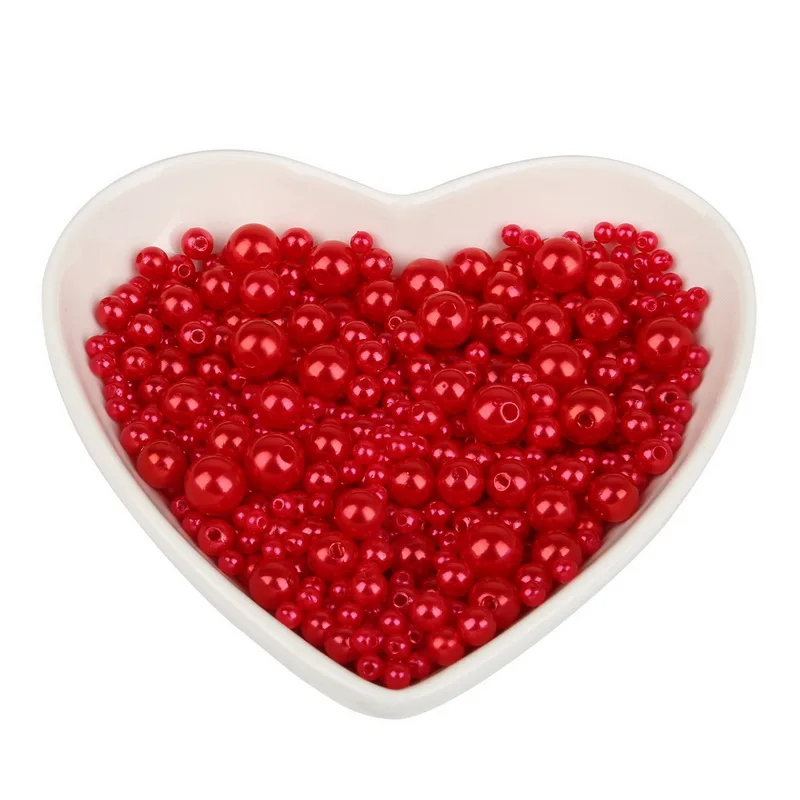 350Pcs 4mm-10mm Mixed Round Imitation ABS Pearl Beads Solid Color Loose Garment Beads for Clothing Decoration,Not Include Boxes