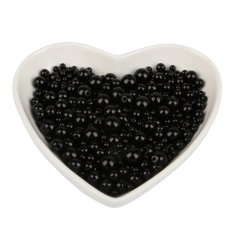 350Pcs 4mm-10mm Mixed Round Imitation ABS Pearl Beads Solid Color Loose Garment Beads for Clothing Decoration,Not Include Boxes