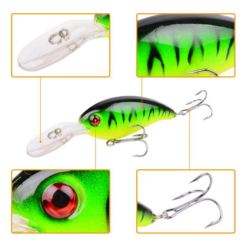 1Pcs Crank Fishing Lure Bait Wobbler 14g 10cm Minnow Isca Artificial Lures Crankbait Leurre De Bass Pike Trolling Pesca Tackle