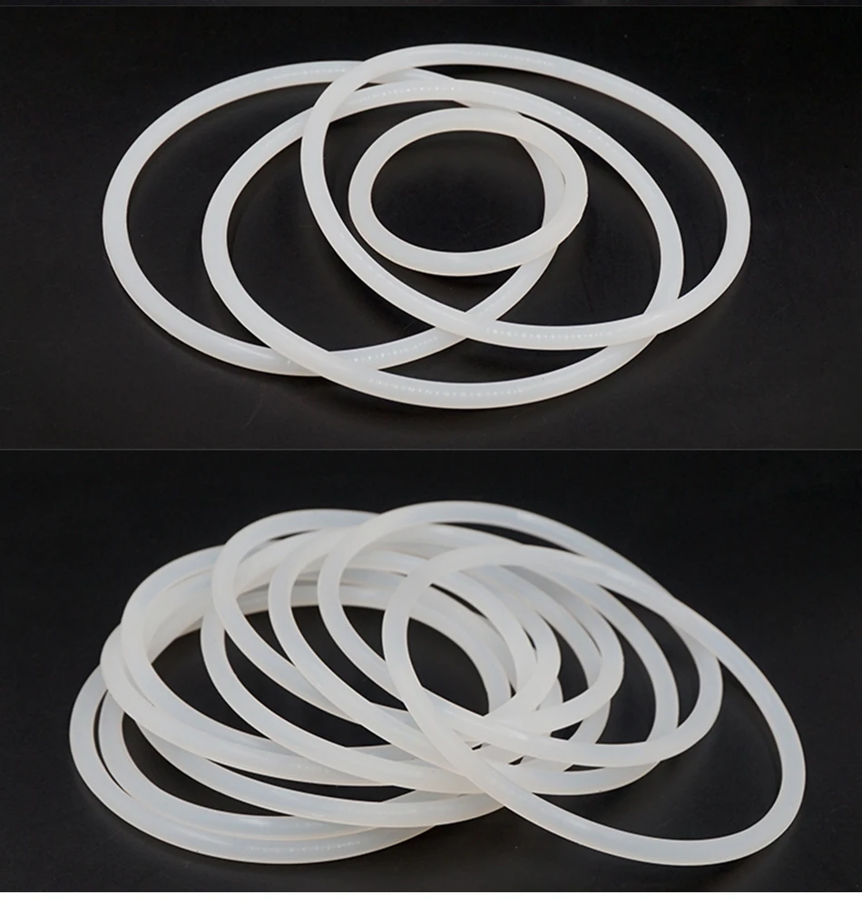 Thickness CS3/3.5/5mm White VMQ O-ring Cross Section Silicon Rubber Sealing Gasket Rubber Washer Wholesale in Specifications