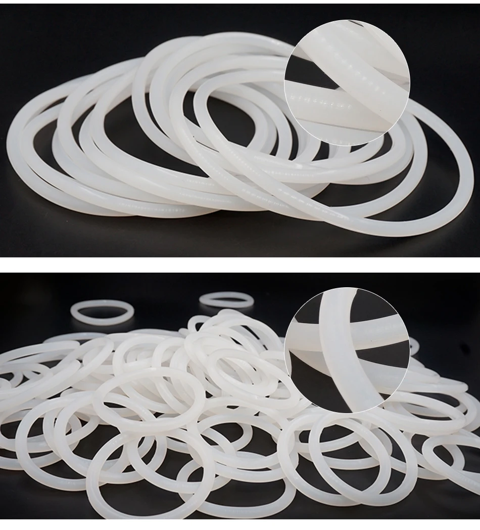 Thickness CS3/3.5/5mm White VMQ O-ring Cross Section Silicon Rubber Sealing Gasket Rubber Washer Wholesale in Specifications