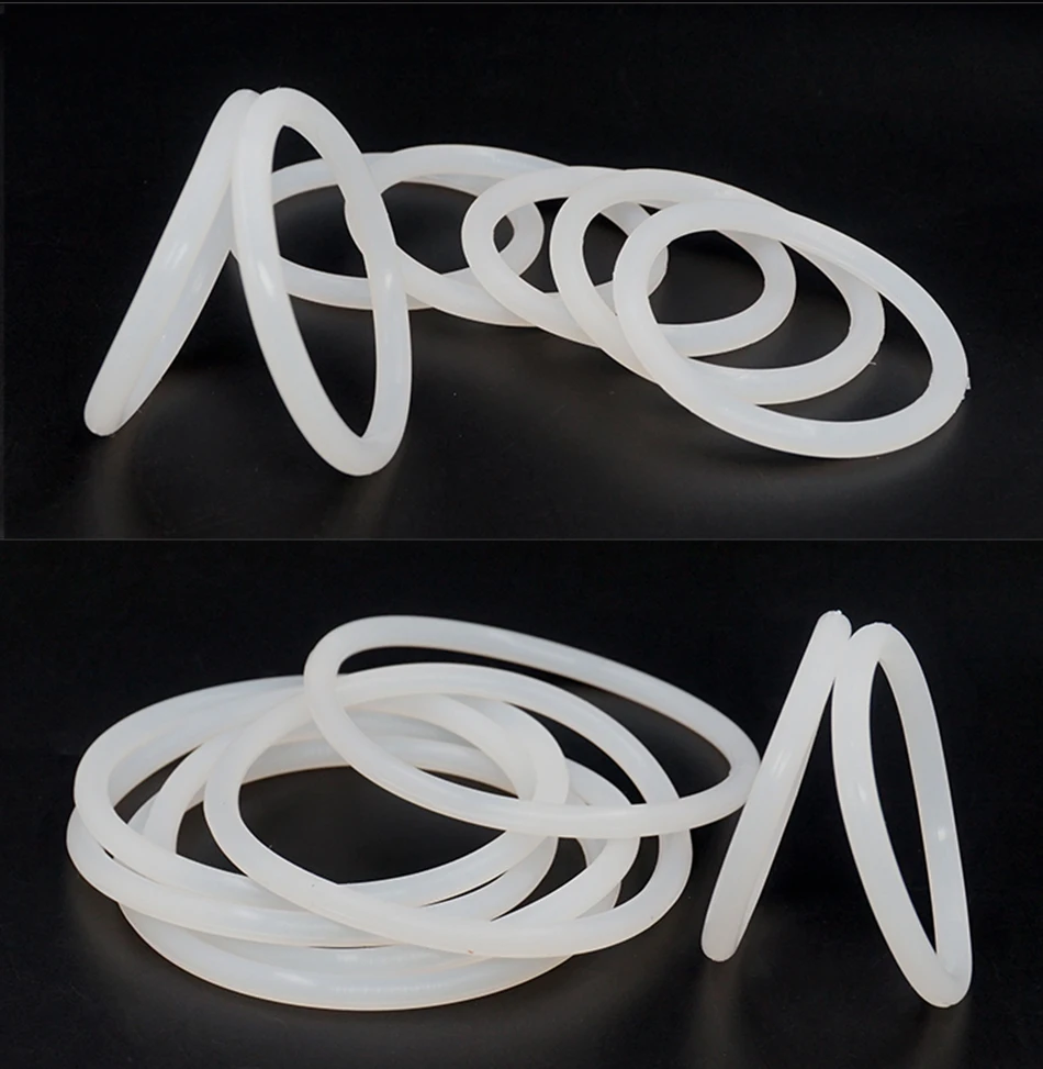 Thickness CS3/3.5/5mm White VMQ O-ring Cross Section Silicon Rubber Sealing Gasket Rubber Washer Wholesale in Specifications