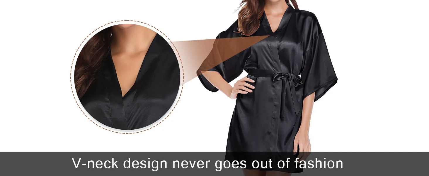 RB032 2018 New Silk Kimono Robe Bathrobe Women Silk Bridesmaid Robes Sexy Navy Blue Robes Satin Robe Ladies Dressing Gowns