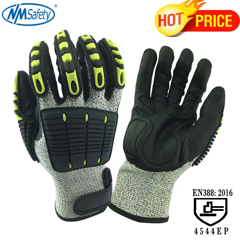 NMSafety Anti Vibration Safety Work Glove Shock Resistant Glove Anti Impact Mechanics Protective Work Gloves
