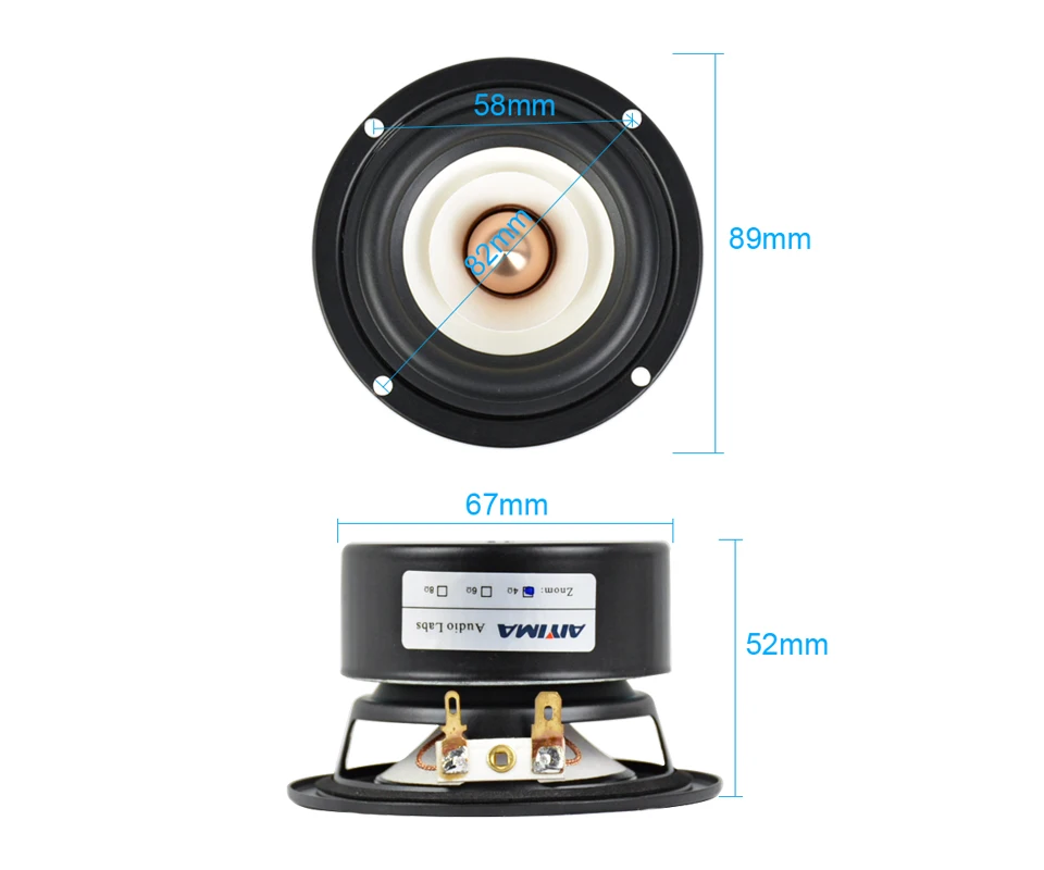 AIYIMA 2Pcs 3Inch Audio Portable Speakers 4 8 Ohm 15W Full Range Hifi Bass Speaker Altavoz Portatil Speaker DIY Home Theater