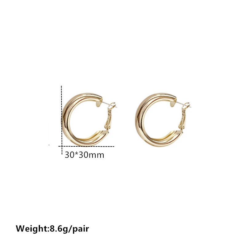 Minimalist Brand Hoop Circle Earring Woman 2022 New Vintage Gold Color korean Scrub Statement Big Earrings Accessories brincos