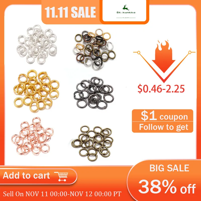 50-200pcs/lot 3-20 mm Jump Rings Split Rings Connectors For Diy Jewelry Finding Making Accessories Wholesale Supplies