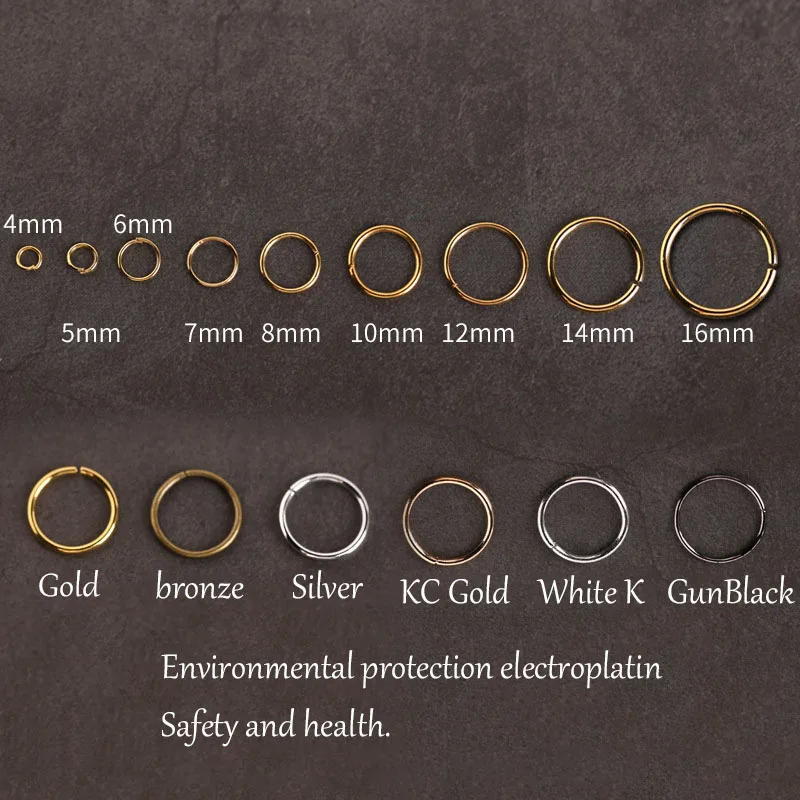 50-200pcs/lot 3-20 mm Jump Rings Split Rings Connectors For Diy Jewelry Finding Making Accessories Wholesale Supplies