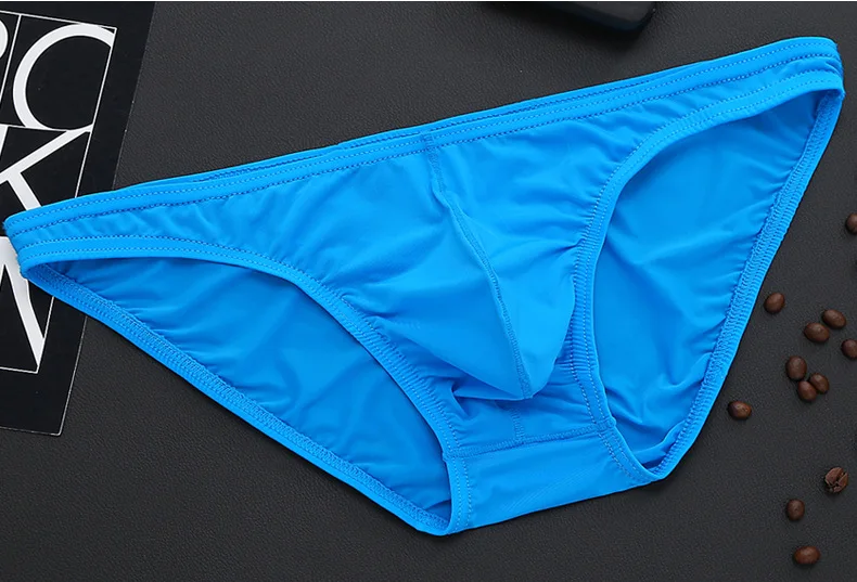 Men's Briefs Soft Breathable Silk Sexy Underwear Men's Hot Hips Up Transparent Jockstrap Sexy Colorful Undies Cueca