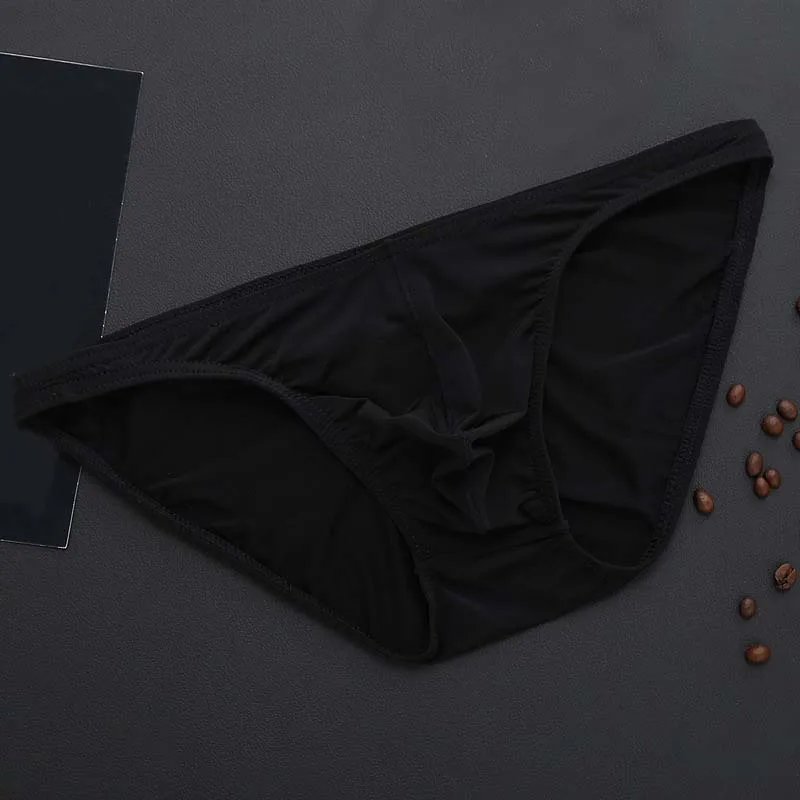 Men's Briefs Soft Breathable Silk Sexy Underwear Men's Hot Hips Up Transparent Jockstrap Sexy Colorful Undies Cueca