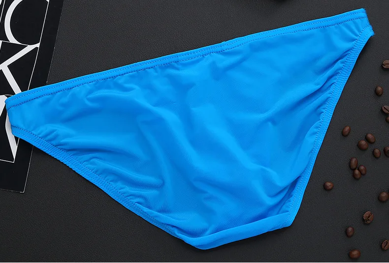 Men's Briefs Soft Breathable Silk Sexy Underwear Men's Hot Hips Up Transparent Jockstrap Sexy Colorful Undies Cueca
