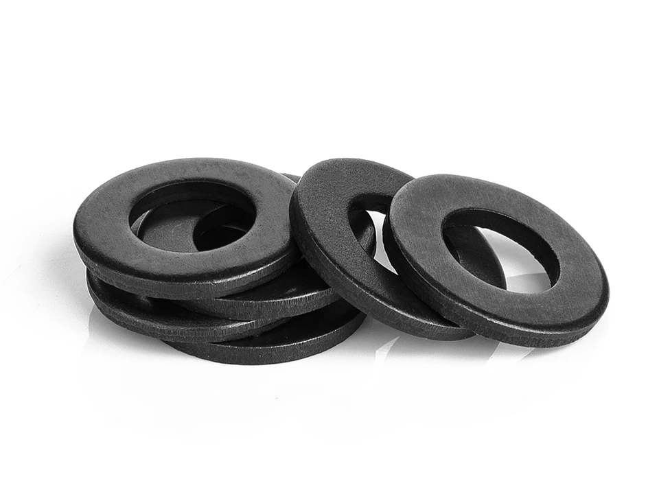 1/100pcs Black Flat Washer M2 M2.5 M3 M4 M5 M6 M8 M10 M12 M14 M16 M18 M20 M22 M27 M30 M33 M36 Carbon Steel Plain Washers Gaskets