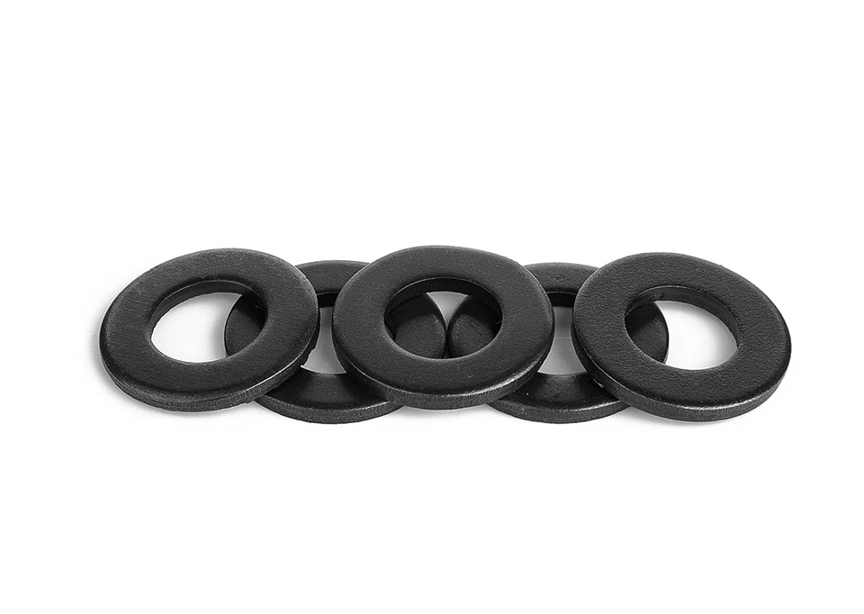 1/100pcs Black Flat Washer M2 M2.5 M3 M4 M5 M6 M8 M10 M12 M14 M16 M18 M20 M22 M27 M30 M33 M36 Carbon Steel Plain Washers Gaskets
