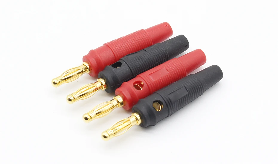 4pcs New 4mm Plugs pure copper Gold Plated Musical Speaker Cable Wire Pin Banana Plug Connectors