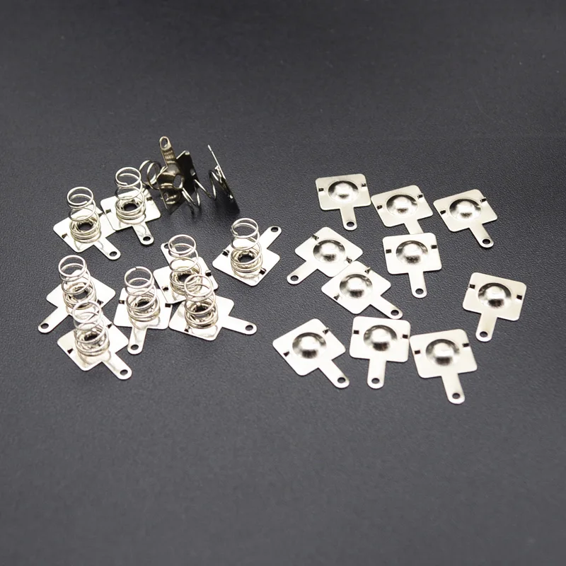 20pcs/ Replacement Metal Batteries Spring Contact Plate Silver For AA AAA Batteries